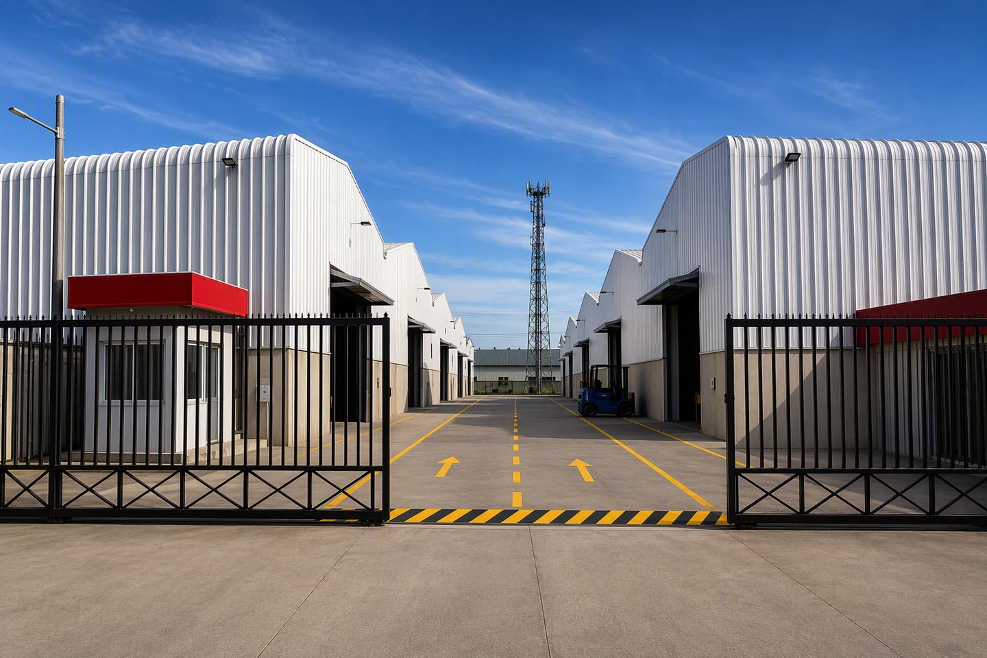 Vista exterior de la fachada del proyecto industrial Atenea II.