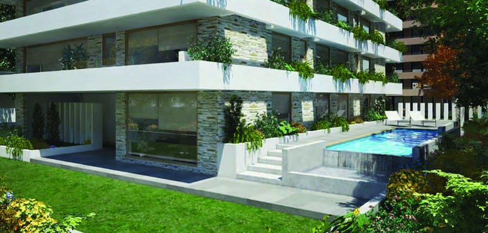 Visualización del área de piscina de Edificio Atenea I.
